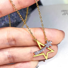Gold Star Pendant with Bling Zircon Stone for Women Long Chain Statement Necklace Choker for Women Fashion Jewelry 2024 - buy cheap