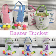 Cubo de conejo de Pascua de 10 estilos, cesta de juguete de caza de huevos de Pascua, bolso de mano de lona para niños, regalo de fiesta, venta al por mayor 2024 - compra barato