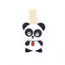 8 piezas al por mayor Mini Clips de madera de Panda de tamaño pequeño para Clips de fotos 2024 - compra barato