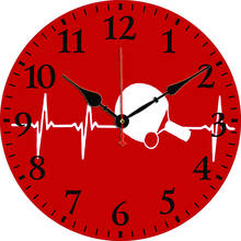 Настенные часы в деревенском стиле, красные круглые деревянные часы 12 дюймов, на батарейках, винтажный декор для фермы (ракетка с электрокардиограммой) 2024 - купить недорого