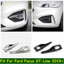 Exterior Refit Kit Front Fog Lamps Lights Cover Trim Fit For Ford Focus MK4 2019 - 2021 ST-Line Chrome / Carbon Fiber Look ABS 2024 - buy cheap