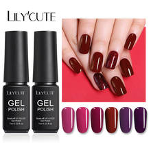 LILYCUTE 7ML 6Pcs/Set UV Gel Nail Polish Set Semi Permanent Muti-Color Series Soak Off UV Gel Varnish Base Top Coat Needed Gel 2024 - buy cheap