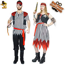 Halloween Cosplay Unisex Adult Pirate Costume  Striped Luxury Buccaneer Outfits for Christmas Party Family Clothing 2024 - buy cheap