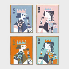 Modern Abstract Poker King Queen Couple Love Poster Print A4 Wedding Wall Art Picture Hippie Home Decor Canvas Painting No Frame 2024 - buy cheap