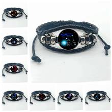 12 Constellation Leather Bracelet Zodiac Sign Bracelet Jewelry Libra Aries Leo Fashion Birthday Gift 2024 - buy cheap