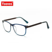 Yoovos óculos femininos de liga azul, armação de óculos em liga metálica, óculos clássicos de luxo, estilo vintage 2024 - compre barato