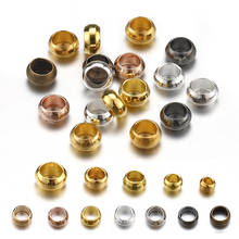 500 pces 2-4mm contas de metal bola crimp gunbalck fim contas rolha espaçador friso acessórios de cobre para fazer jóias diy atacado 2024 - compre barato