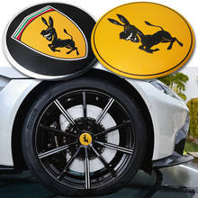 4 шт. 56 мм 3D алюминиевый Ослик логотип авто-Стайлинг креативная забавная Эмблема колеса автомобиля Наклейка центра шин для Ferrari Ford аксессуары 2024 - купить недорого