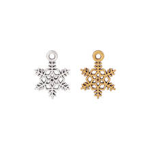 30 x Tibetan Silver/Gold Christmas Snowflake Charms Pendants Beads for Necklace Bracelet Earring DIY Jewelry Making Findings 2024 - buy cheap