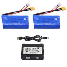 7.4 v 2200 mah lipo bateria xt30 plug e carregador de equilíbrio para huina 580 1580 1583 1580-005 rc brinquedos carros caminhões acessório 18650 2 s 2024 - compre barato