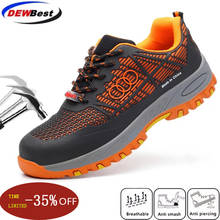 new fashion men big size breathable steel toe cap working safety shoes lace-up anti-puncture security protection boots platform4 2024 - buy cheap