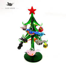 Custom Hand made 15cm small Murano Glass Christmas tree Figurines ornament home decoration 12pcs bird accessories Pendant Gift 2024 - buy cheap