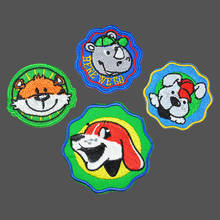 1 PCS Kawaii Dog Patches Iron on Animal Badges Stripes Clothes Appliques Sewing Embroidery Cute Stickers 2024 - buy cheap