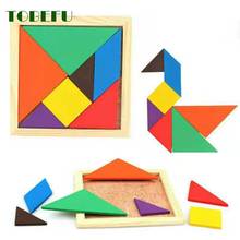Tobefu engraçado colorido de madeira tangram quebra-cabeça brinquedos para crianças crianças cérebro teaser desenvolvimento mental 2024 - compre barato