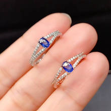 Natural And Real Sapphire Ring 925 Sterling Silver Female Birthday Jewelry 2024 - buy cheap