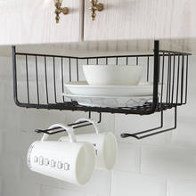1PC Iron Cupboard Hanging Basket Closet Shelf Hook Cabinet Storage Rack Holder Bathroom Kitchen Cupboard Organizer Accessories 2024 - buy cheap