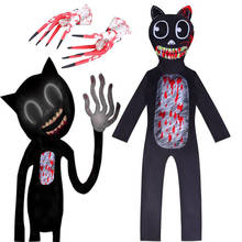 Trajes de halloween para crianças anime gato preto cosplay meninos meninas bodysuit e luvas dos desenhos animados disfraces carnaval festa roupas 2024 - compre barato