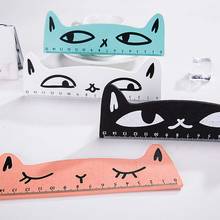 3 Color Optional Kawaii Cat Straight Ruler School Supplies Funny Stationery Long Wooden Ruler For Kids Drawing Gift 2024 - buy cheap