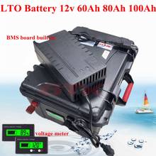 Waterproof LTO 12V 60Ah 70Ah 80Ah 100Ah Lithium titanate battery 12V with 50-100A BMS for trolling motor RV yacht + 10A Charger 2024 - buy cheap