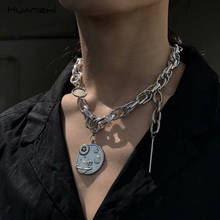 HUANZHI 2019 New Hip Hop Planet Gear Silvery Metal Thick Chain Necklace For Women Men Girls Party Punk Jewelry Dark Wind Gifts 2024 - buy cheap