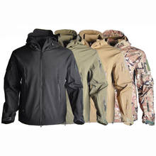 Outdoor Tactical Jacket Softshell Hunting Clothes Winter Jacket Men Hooded Windproof Coats For Camping Hiking Sport 4 Colors 2024 - buy cheap