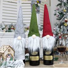 Рождественская Кукла Футляр для бутылки вина Nordic Land Бог Санта Клаус шампанское Крышка для бутылки вина украшения Рождественские аксессуары Подарки 2024 - купить недорого