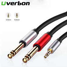 3.5mm to Dual 6.5mm Adapter Jack Audio Cable 3.5 Jack Splitter Audio Cord For Mixer Amplifier Speaker 3.5 to 6.5 AUX Adapter 2024 - купить недорого