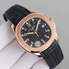 Механические часы 2022, мужские роскошные спортивные часы ведущей марки, резиновые часы из розового золота и стали, светящиеся военные автоматические часы 40 мм 3ATM 2024 - купить недорого