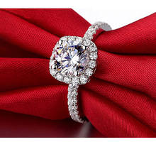 Anillos de Compromiso con diseño de garras de cristal para mujer, joya elegante de circonita blanca, joyería de boda 2024 - compra barato