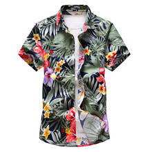 Men's Hawaiian Shirt Summer New Style Fashion Casual Large Size Short Sleeve Beach Flower Shirt Male Brand Clothes Plus size 7XL 2024 - buy cheap