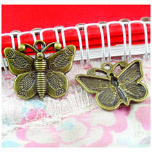 20 peças amuletos borboleta antigo cor de bronze 22*27mm liga de metal joias acessórios faça você mesmo 2024 - compre barato