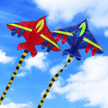 High quality 3 meter long tail aircraft kite flying toy nylon anti-fall fighter kite with handle line kite elf aircraft outdoor 2024 - buy cheap