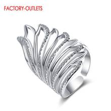 Genuine 925 Sterling Silver Angel Wing Pattern Opening Finger Rings For Women Sterling Silver Adjustable Rings Jewelry Gift 2024 - buy cheap
