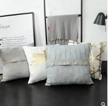 Solid color plush knitted pillowcase Simple modern bedside pillowcase Cute Nordic living room sofa cushion cover 2024 - buy cheap