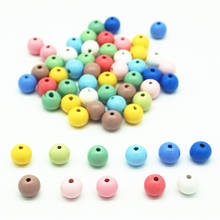 Natural 10mm 100Pcs Colorful Wooden Beads Round Balls Wood Spacer Charms For DIY Jewelry Making White Pink Blue Silver Black Red 2024 - купить недорого