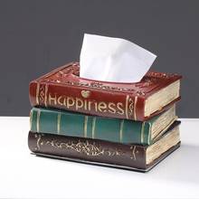 European-style simple living room tissue box old paper box home creative American retro book resin decoration props LB80715 2024 - buy cheap