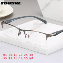 YOOSKE Myopia Glasses Frame Women Men Metal Student Finished Short-sighted Eyewear -1 -1.5 -2 -2.5 -3 -3.5 -4 -5 -5.5 -6 2024 - buy cheap