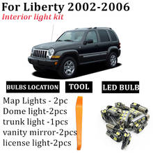Lámpara LED Canbus para coche, accesorios de iluminación Interior para Jeep Liberty, 2002, 2003, 2004, 2005, T10, domo de luz LED, 9 Uds. 2024 - compra barato