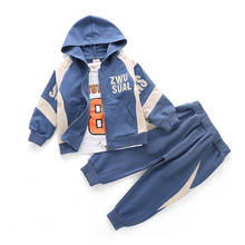 New Spring Autumn Children Fashion Clothes Suit Baby Boys Girls  Hooded Jacket T Shirt Pants 3Pcs/sets Kids Infant Sportswear 2024 - buy cheap