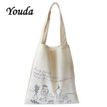 Youda Original Style Handbags Classic Canvas Women Bag Simple Tote Large Capacity Female Student Shopping Handbag Women's Bags 2024 - buy cheap