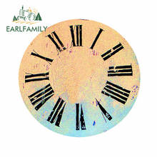 EARLFAMILY-pegatinas de vinilo para coche, 13x12,7 cm, para reloj, cara, números romanos, esqueleto, conductor, calcomanía, tabla de surf, autocaravana 2024 - compra barato