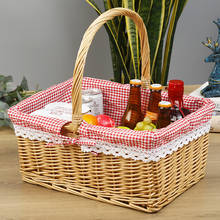 Outdoor Picnic Basket Basket For Picnic Practical Pastoral Style Basket Decorative Fabric Storage Basket Portable Flower Basket 2024 - buy cheap