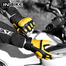 INBIKE 2021 Goatskin Leather Motorcycle Gloves Men Summer Half Finger Motorbike Gloves Sport Riding MTB Bike Moto Gloves CM206 2024 - buy cheap