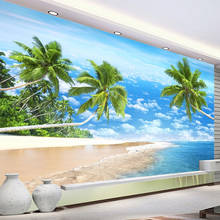 Custom Any Size Mural Wallpaper 3D Beautiful Beach Scenery Fresco Living Room TV Hotel Background Wall Waterproof Sticker Tapety 2024 - buy cheap