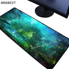 MRGBEST Fantasy Blue Underwater World Palace Padmouse Large Lockedge Game Player Table Mat Natural Rubber Non-slip Mouse Pad Xxl 2024 - buy cheap