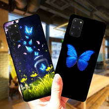 Colorful Blue Butterfly Soft Silicone Black Case Cover For Samsung S20 Plus Ultra 5G S8 S9 S10 Plus S10E Note 20 Ultra 10 Pro 2024 - buy cheap
