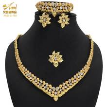 ANIID Big Dubai Necklace Sets Nigeria Wedding Jewelry For Women Accessories Bride High Quality Italian Gold Habesha Eritrea 24K 2024 - buy cheap