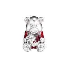 Genuine 925 Sterling Silver Christmas Bear Charm Beads Fits Original Pandora Bracelet Trinket Jewelry for Women DIY Making 2024 - buy cheap