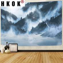 HKOK Howlin Wolf Forest Tapestry Animal Jungle Art Wall Hanging Tapestries For Living Room Bedroom Dorm Home Blanket Decor 2024 - buy cheap