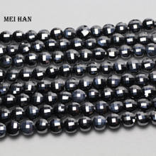 Meihan (2 нити/набор) натуральный Terahertz 3,8*5,8 мм граненые плоские круглые бусины камень драгоценный камень для изготовления ювелирных изделий 2024 - купить недорого